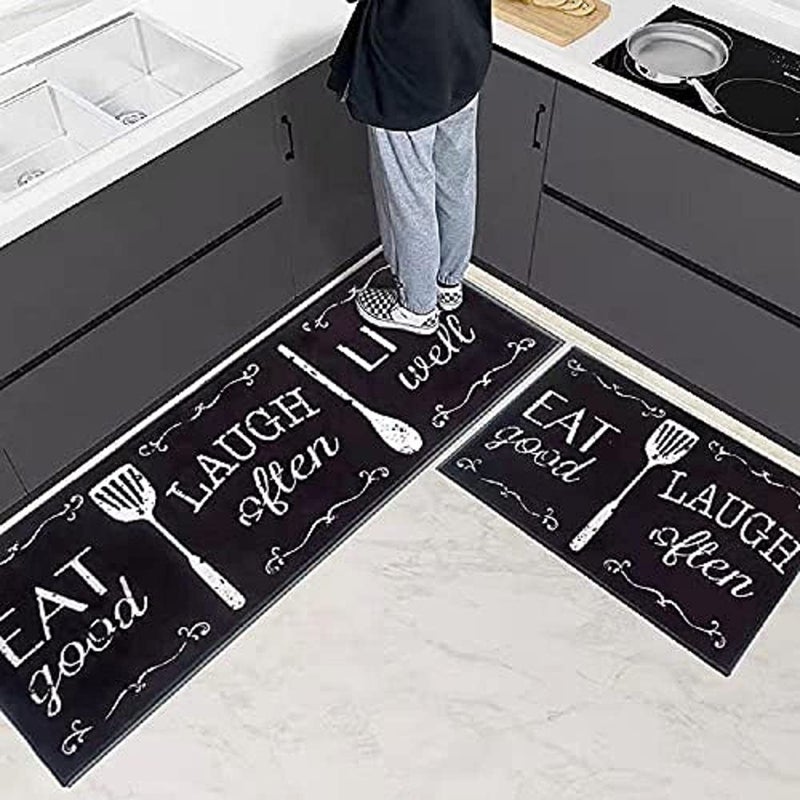 Home-Cloud Kitchen mat 6mm Fruit Printed Thick Anti Slip, Washable, Big Size, Printed, Designer Folding Kitchen Mat for Floor Home Bedroom Size (40 x 120 cm 40 x 60 cm)(Cup_Love_Brown) - Image 1