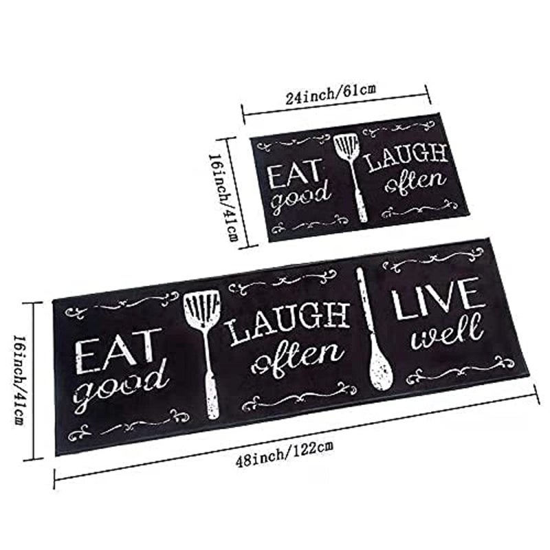 Home-Cloud Kitchen mat 6mm Fruit Printed Thick Anti Slip, Washable, Big Size, Printed, Designer Folding Kitchen Mat for Floor Home Bedroom Size (40 x 120 cm 40 x 60 cm)(Cup_Love_Brown) - Image 2