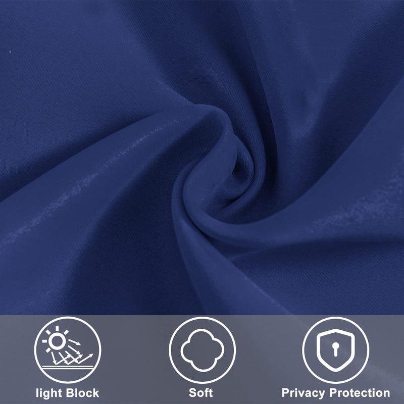 XWZO Room Darkening Curtains for French Doors  Privacy and Thermal Curtains for Glass Door  Rod Pocket Curtains with Tiebacks  25 x 72 inches Long  Navy  1 Panel - Image 5