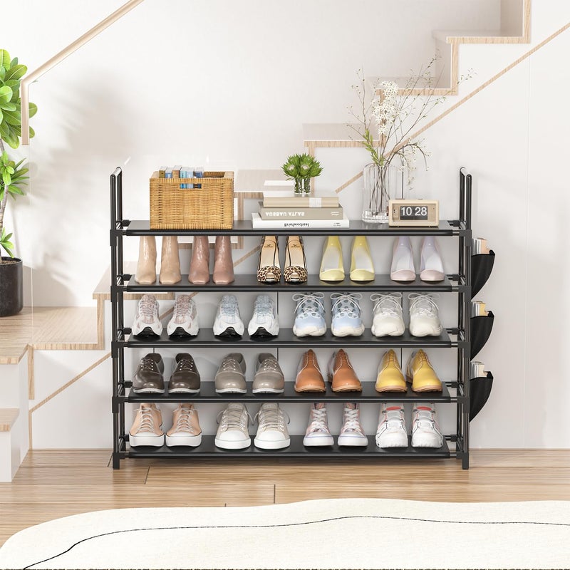 OYREL 5 Tier Shoe Organizer Rack for Closet, Entryway, Garage, Door, Space Saving, Shoe Holder Stand/Tower, Large, 20-25 Capacity - Image 3