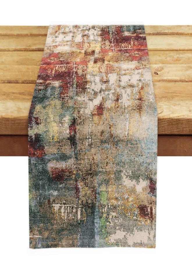 OYIMUA Colorful Rust Boho Table Runner 72 Inches Long Modern Dresser Runner Rustic Spring Fall Table Decor for Home Indoor Outdoor - Image 1
