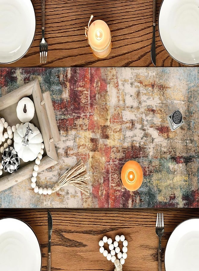 OYIMUA Colorful Rust Boho Table Runner 72 Inches Long Modern Dresser Runner Rustic Spring Fall Table Decor for Home Indoor Outdoor - Image 3