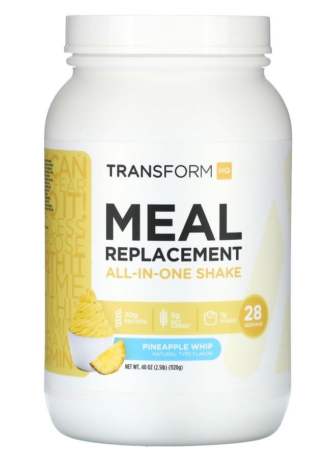 TransformHQ Meal Replacement AllinOne Shake Pineapple Whip 2.5 lb 40 oz (1120 g) 