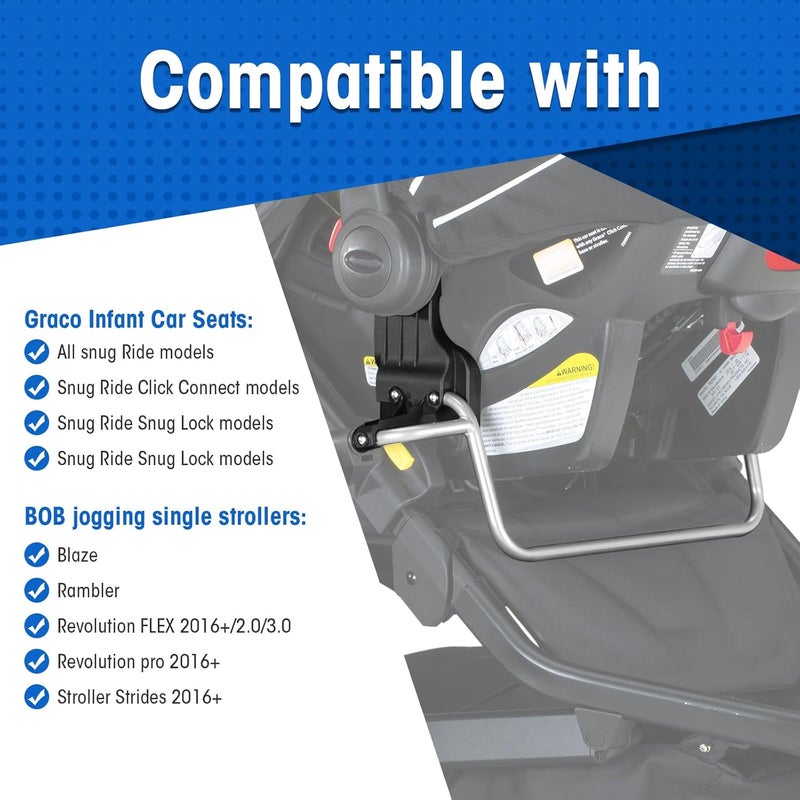 Touri Single Jogging Stroller Adapter for Graco Infant Car Seats Baby Trend Car Seat Adapter for Most BOB Gear Strollers Baby Jogger Car Seat Replacement Part - Image 3