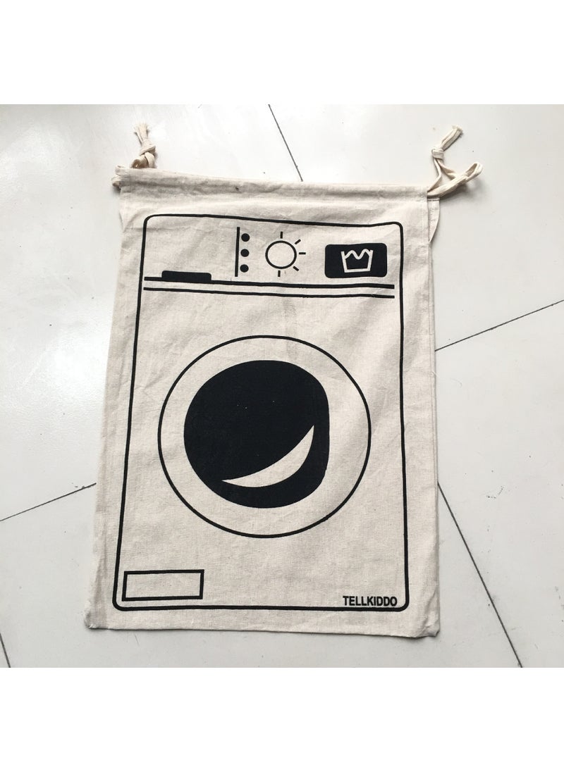 Printed Drawstring Storage Bag Organizer Washing Machine