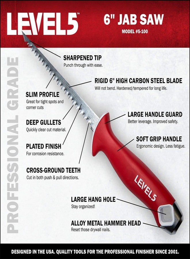 Level-5 6" Precision Jab Saw w/Soft Grip Handle, LEVEL5 | Pro-Grade | 5-100 - Image 2