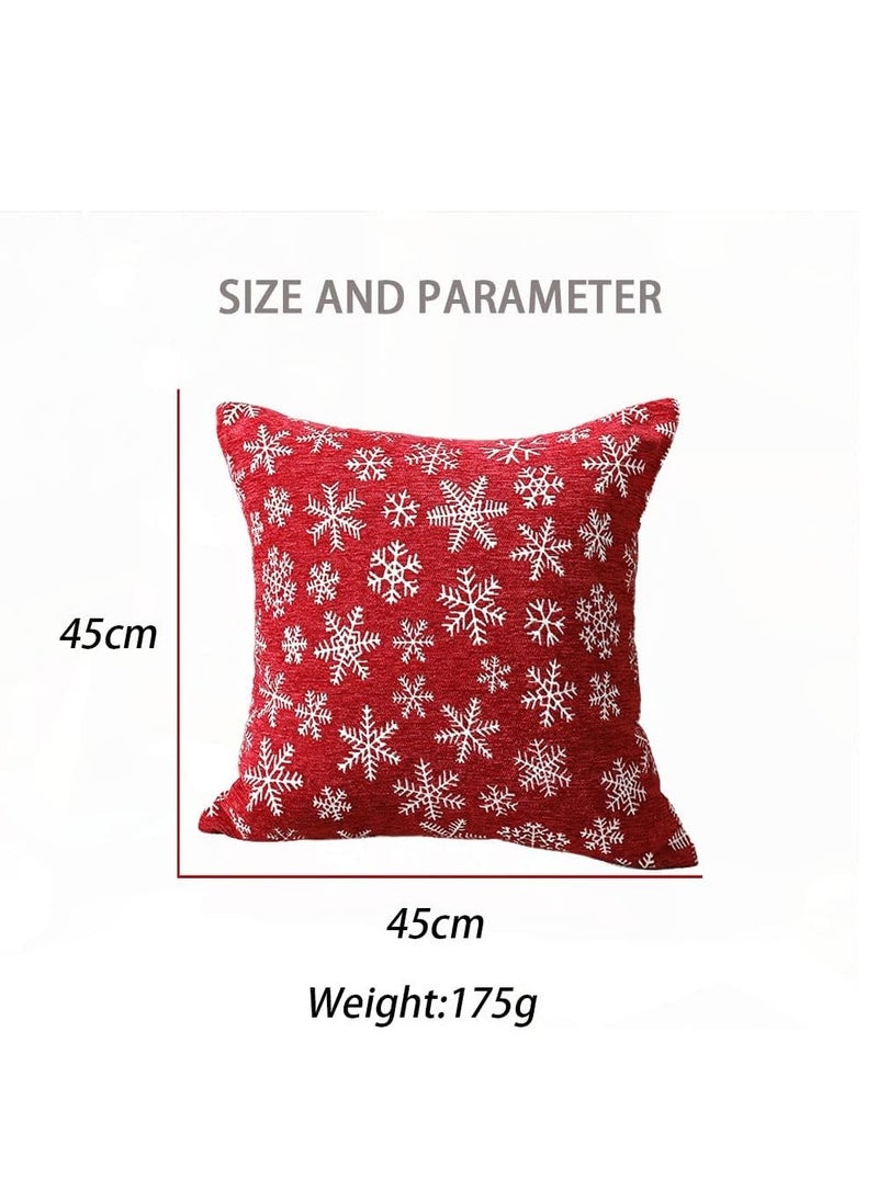 Generic - Christmas Pillow Covers, Throw Pillow Covers, Christmas Pattern Christmas Decorative Square Sofa Pillow Case, for Sofa Couch Christmas Office Bedroom Decorations, 4PCS (Chenille jacquard) - Image 1
