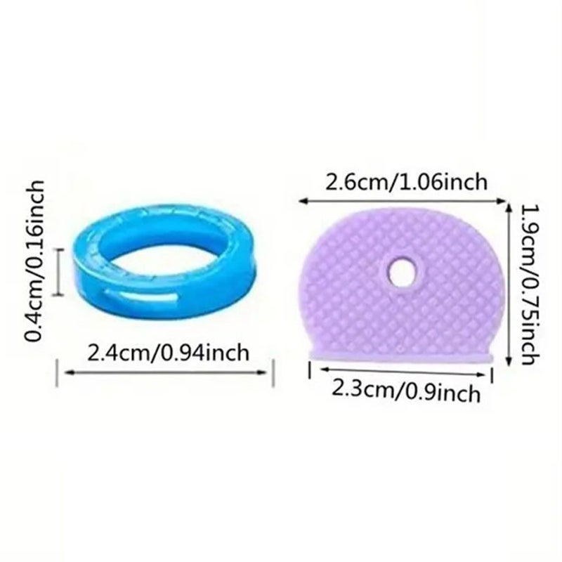 12Pcs Hollow Round Key Caps Key Cover Tags Coding Identifiers Multicolor Set - Image 3