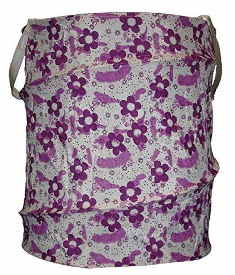 Kuber Industries Big Round Foldable Cotton Laundary Basket, 40 litres (KI4980) - Image 1