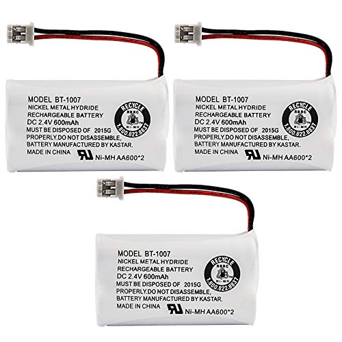 Uniden New! Genuine Uniden BBTY0651101 BT-1007 NiMH 600mAh DC 2.4V Rechargeable Cordless Telephone Battery (3-Pack) - Image 1