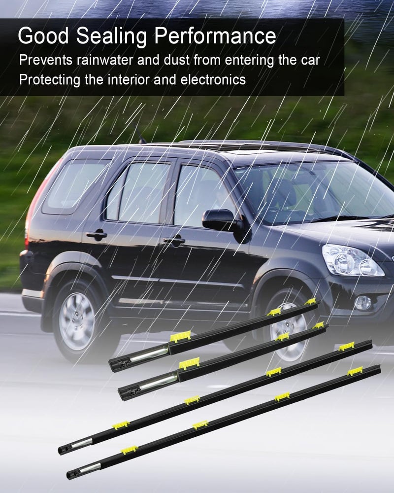 PNYZIK 4 Pcs Weatherstrip Window Molding Trim Seal Belt for Honda CRV CR-V 2002-2006 - Image 2