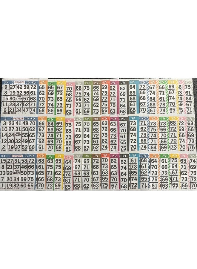 ذا تيكيت جوروس - بطاقات لعبة ورق البنغو - 3 بطاقات لكل ورقة - 18 ورقة - 50 كتابا من 18 ورقة