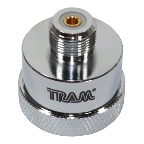 Tram 1296 NMO to UHF (SO239) Mobile Antenna Mount Adapter, Silver - Image 1