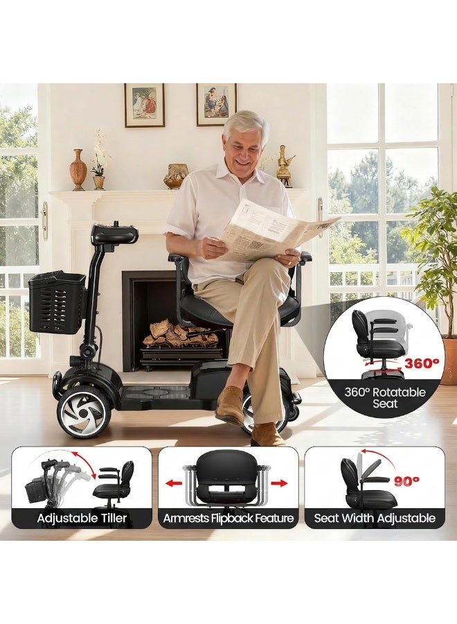 Premium 4-Wheel Foldable Electric Mobility Scooter for Adults & Seniors – 20-Mile Range, 330 lb Capacity, Compact & Travel-Ready - Image 4