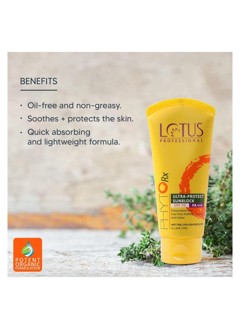 Lotus Herbals Professional Phyto Rx Ultra Protect Sunblock SPF 70 PA+++ 50g - pzsku/Z6FA67ABD889ED661CFADZ/45/_/1698744818/74ba7651-0a6d-4222-b36a-3a43143b56b2