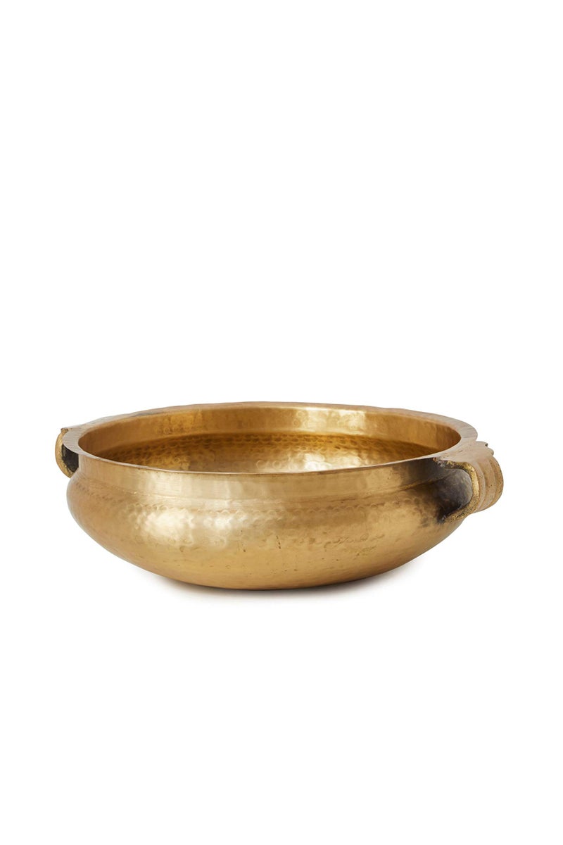 Serene Spaces Living Serene Spaces Living Gold Handi Bowl  Hammered Texture Decor for Living Rooms Entryways Restaurants Indian Wedding Table Centerpiece  Select from Aluminum or Brass Brass425 Tall  125 Dia 