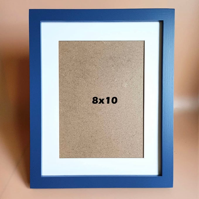 8x10 Picture Frames Blue Solid Wood Frame Plastic Panel Film Needs to be Removed Table or WallFront Window Opening 75x95 inch