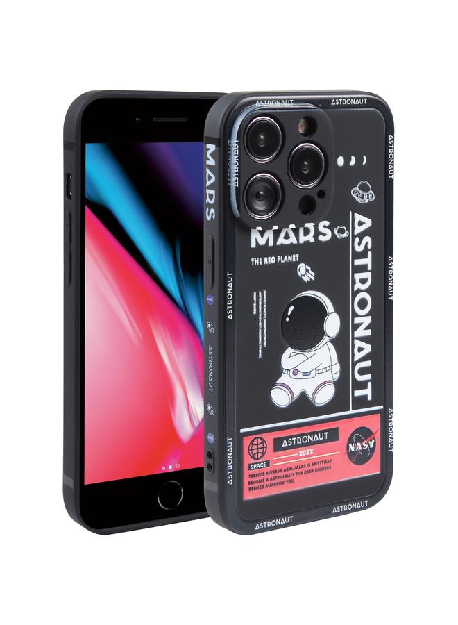 S-TOP Case For iPhone SE 2022 / 2020 / 7 / 8 Astronaut Pattern Silicone Straight Edge Phone Case - Image 1