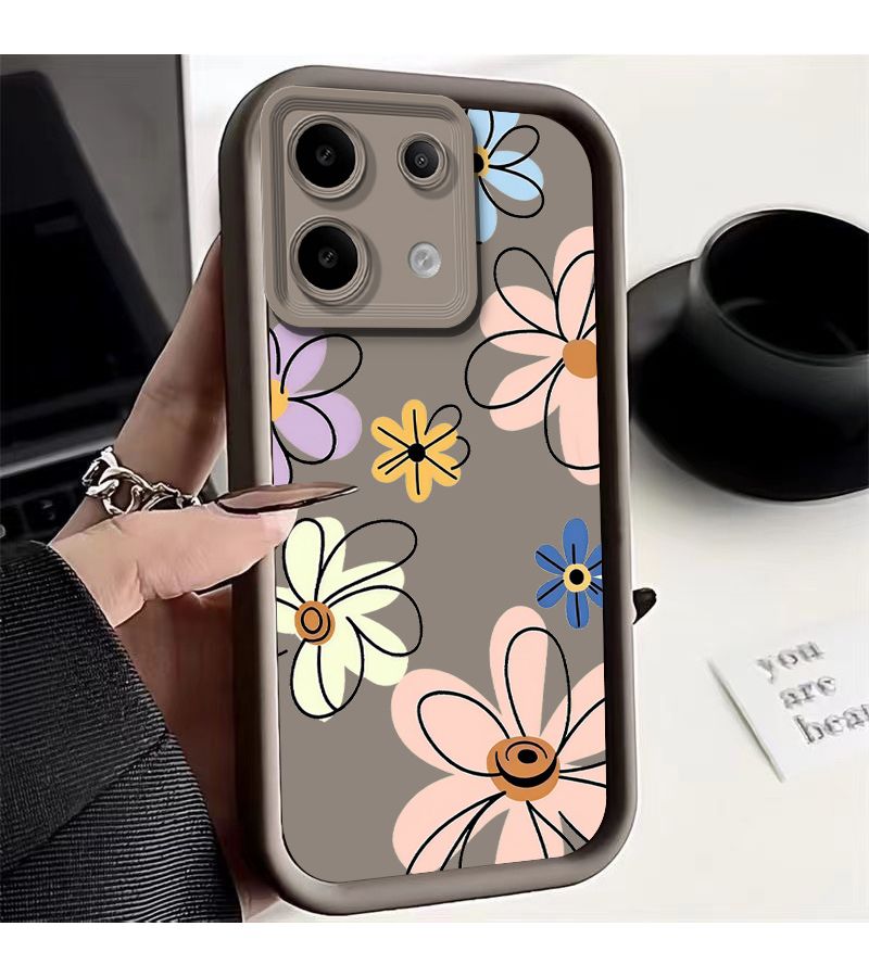 Floral Double Line Design Compatible With Redmi Note 15 Pro Plus 5G White - Image 1