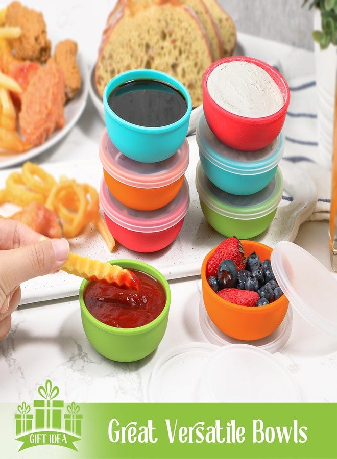 Webake 3" Silicone Pinch Bowls for Cooking Prep, 2oz Small Dipping Bowls Sauce Condiment Containers with Lids, BPA Free Set of 8 - Image 3