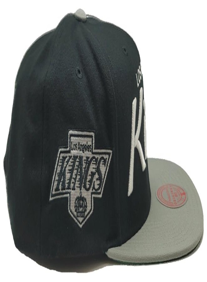 Mitchell & Ness Los Angeles Kings Vintage NHL Team Retro Script Black Gray Snapback Hat Cap - Image 5