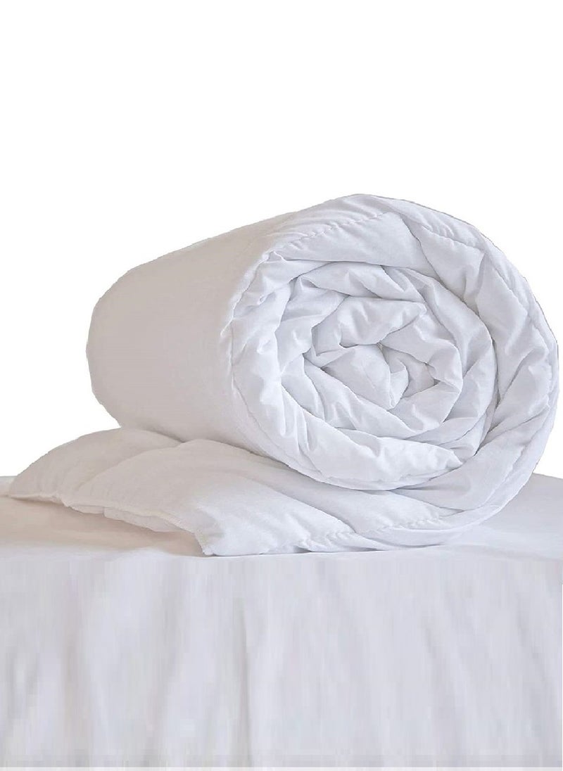 Duvet Insert Quilted Plain Cotton White 240x260cm - Image 1