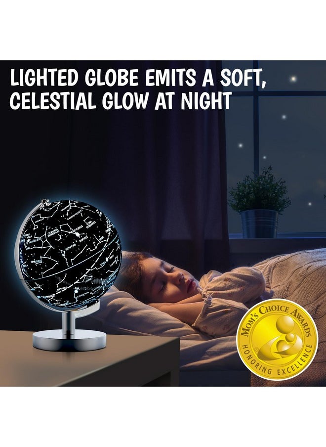 USA Toyz - Illuminated Globe For Kids Learning Globes Of The World With Stand 3 In 1 Stem Kids Globe, Constellation Night Light Desk World Globe Lamp Built In Led Light, Non Tip Metal Base, 9.75” Tall - Image 1