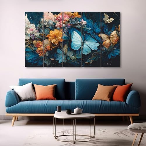 The Castle Decor Beautiful butterfly painting with frame 5 Big Size (27x48) Wall Art for living room,Bedroom,Drawing room,Hotels-Wooden Framed-Digital Painting - Image 3