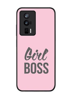 Stylizedd Rugged Black edge case for Xiaomi Poco F5 Pro 5G / Xiaomi Redmi K60 / Xiaomi Redmi K60 Pro Slim fit Soft Case Flexible Rubber Edges Anti Drop TPU Gel Thin Cover - Girl Boss (Pink)  - Image 1