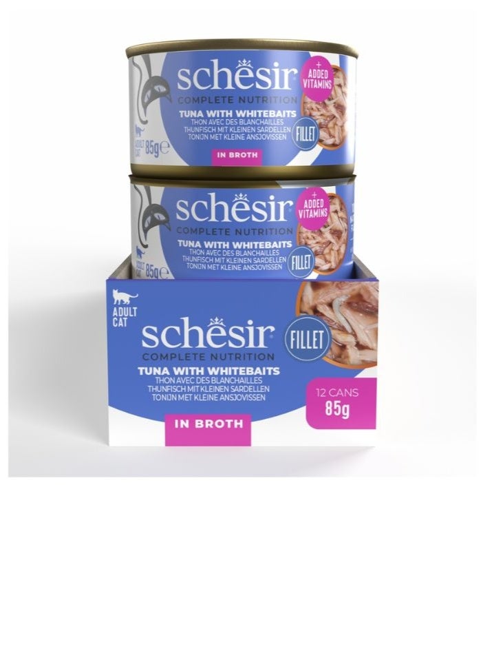 شيسر شيسير طعام رطب للقطط متكامل ومتوازن في المرق – تونة مع الأسماك الصغيرة البيضاء 85 جم [الحد الأدنى للطلب: 12 قطعة] - Image 3