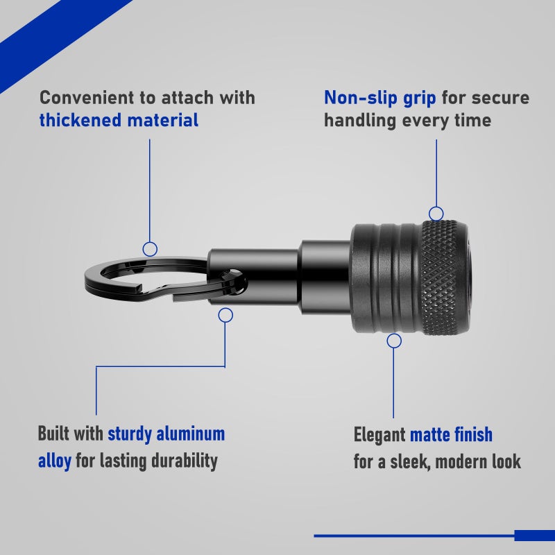 VALKYNOS Enhanced Non-Slip Bit Holder Key Chain 6pc, Drill Bit Holder for 1/4 Inch Hex Shank Bits, Bit Holders for Impact Driver Drill Bit Extension, Screwdriver Bit Holder, Quick Change & Easy Access, Black - Image 5