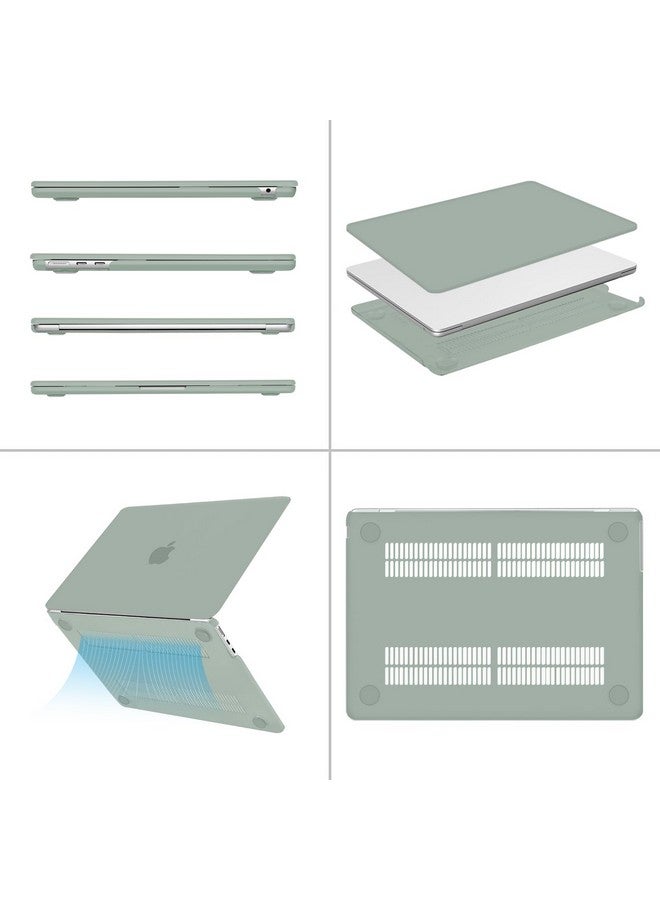 موسيسو جراب موسيسو متوافق مع ماك بوك اير 13 بوصة 2025 2024 2023 2022 M4 A3240 M3 A3113 M2 A2681، غلاف بلاستيكي صلب وغطاء لوحة مفاتيح وغشاء شاشة ونوع C لجراب ماك بوك اير 13.6 بوصة، أخضر عتيق - Image 5