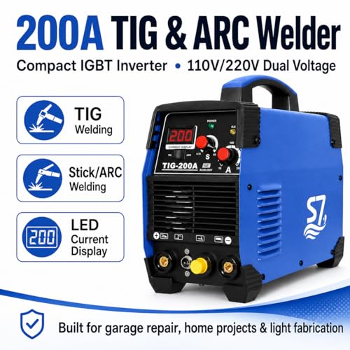 S7 200A HF Start TIG Welder, DC TIG and Stick Welder, 110V/220V Dual Voltage Portable Welding Machine for Garage Repair, DIY Projects, Stainless Steel and Mild Steel - Image 2
