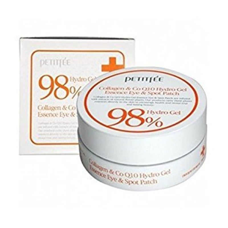 Collagen CoQ10 Hydrogel Eye Patch 60ea Collagen Under Eye Mask for Intense Hydration Skin Elasticity CoenzymeQ10 Aloe Vera Green Tea Extract for Puffy Eyes and Dark Circles