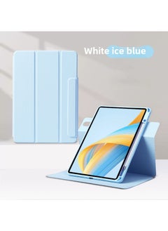 For Huawei MatePad 11.5S Flat Panel Protective Cover Air12 Acrylic Pro12.2 Vertical Screen 360 Rotation Suitable-Color:White Ice Blue [360 Rotation/buckle]]-Applicable Model:Matepad 11.5"s (s/24/23/air) All Universal