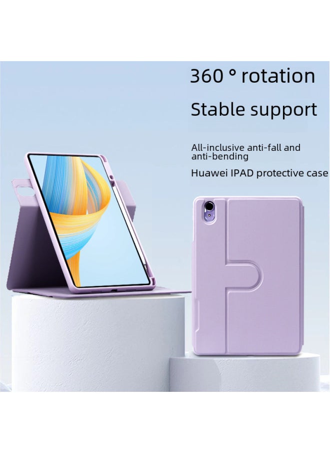 Generic - For Huawei MatePad 11.5S Flat Panel Protective Cover Air12 Acrylic Pro12.2 Vertical Screen 360 Rotation Suitable-Color:White Ice Blue [360 Rotation/buckle]]-Applicable Model:Matepad 11.5"s (s/24/23/air) All Universal - Image 1