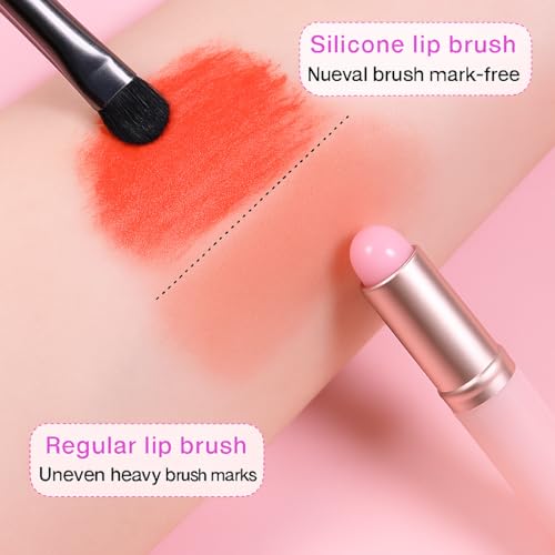 Flavizo 2 Pcs Silicone Lipstick Brush Applicator, Soft Flexible Lip Brushes for Lipstick Balm Gloss, Easy to Clean Lipstick Applicator and Concealer, Portable Lip Tool - Image 3