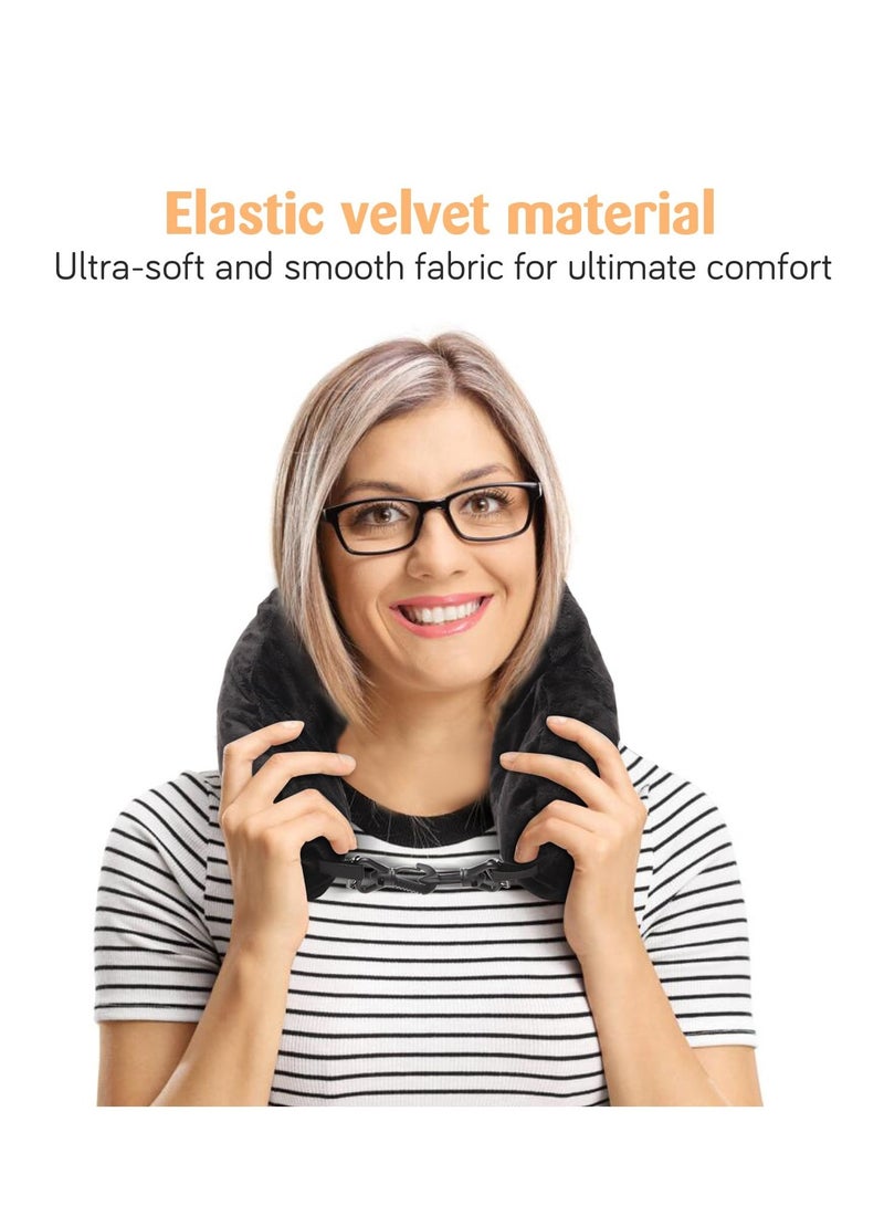 Zikra Travel Pillow Stuffable with Clothes, Transformable and Expandable Luggage Carry-On Solution, Fits 3 Days' Essentials, Only Travel Pillowcase, No Filler, Black Elastic Velvet - Image 4