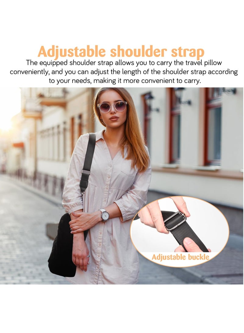 Zikra Travel Pillow Stuffable with Clothes, Transformable and Expandable Luggage Carry-On Solution, Fits 3 Days' Essentials, Only Travel Pillowcase, No Filler, Black Elastic Velvet - Image 5