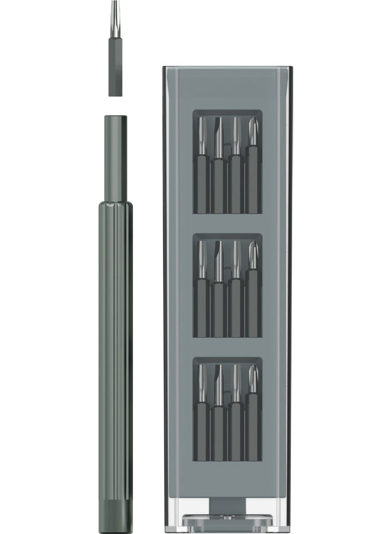 جرين ليون طقم مفك براغي مغناطيسي دقيق 42 في 1 – مجموعة أدوات إصلاح صغيرة للهواتف، الكمبيوتر، الساعات، اللابتوب، ماك بوك، جرس الباب، النظارات، والإلكترونيات - رمادي - Image 1