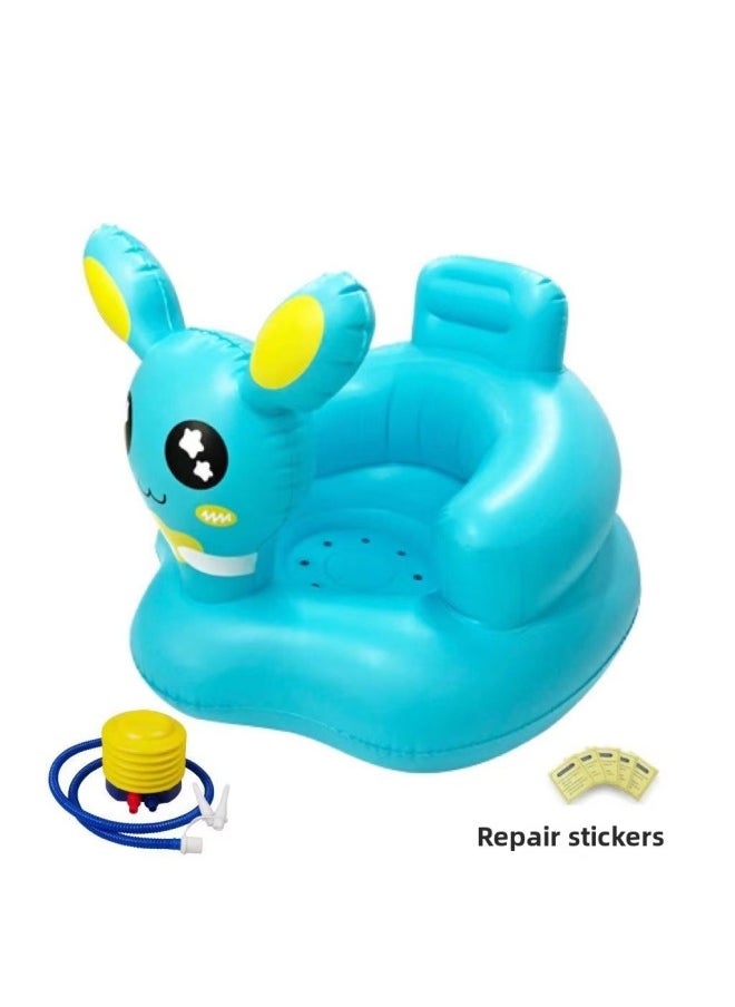 Hot Hot Sale Baby Inflatable Learning Chair Baby Drop-resistant Bath Feeding Multifunctional Bath Stool Children's Small Sofa-Color:Blue-Specifications:55*53*37cm  - Image 2