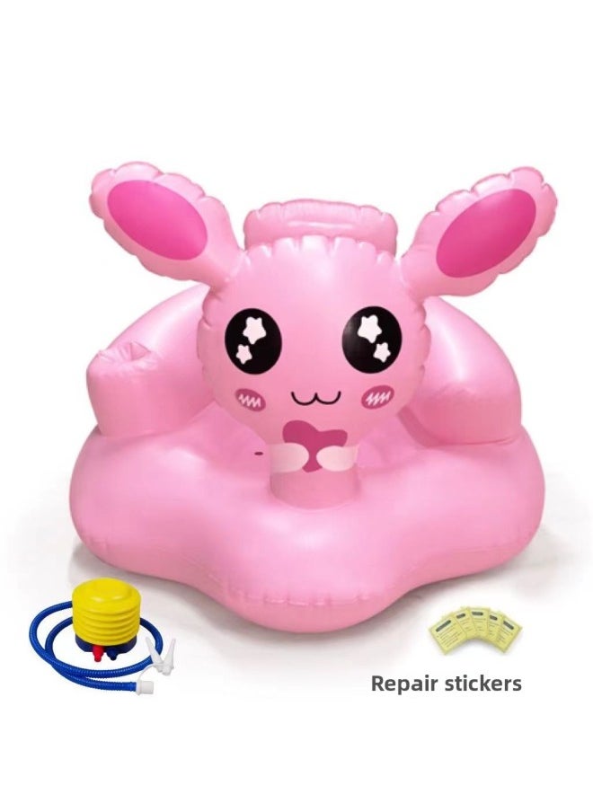 Hot Hot Sale Baby Inflatable Learning Chair Baby Drop-resistant Bath Feeding Multifunctional Bath Stool Children's Small Sofa-Color:Blue-Specifications:55*53*37cm  - Image 3