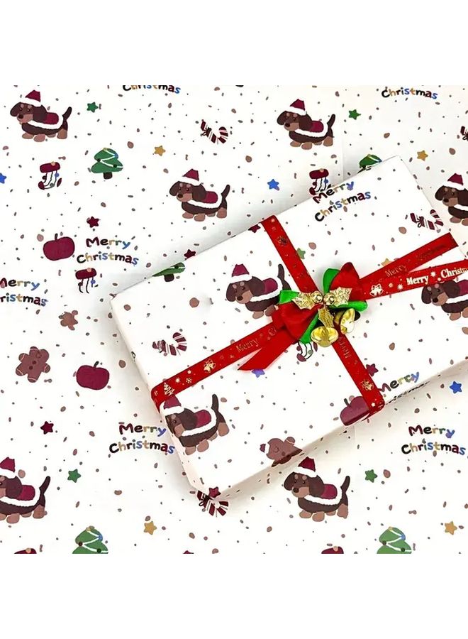 30 Sheets Premium Christmas Dachshund Wrapping Paper 20 x 28 Inch Festive Design For Gift Wrapping And Decoration Perfect For Dachshund Christmas Tree And Gingerbread Man Ribbon Not Included - Image 2