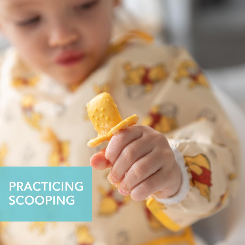 Bumkins Disney Baby Utensils Set, Chewtensils Silicone Spoons for Dipping, Self-Feeding, Baby Led Weaning, Trainer Learning First Stage Stage Eating, Fork and Spoon, Babies 6 Months, Winnie the Pooh - Image 4