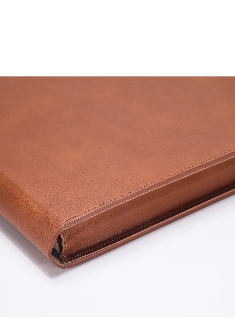 SYOSI - PU Leather A4 File Folders for Documents,Important Private File Organizer with String Tie Closure, Leather Portfolio Binder Envelopes, Letter Size Filing Folder 3/4 Inch Expansion Brown - Image 1