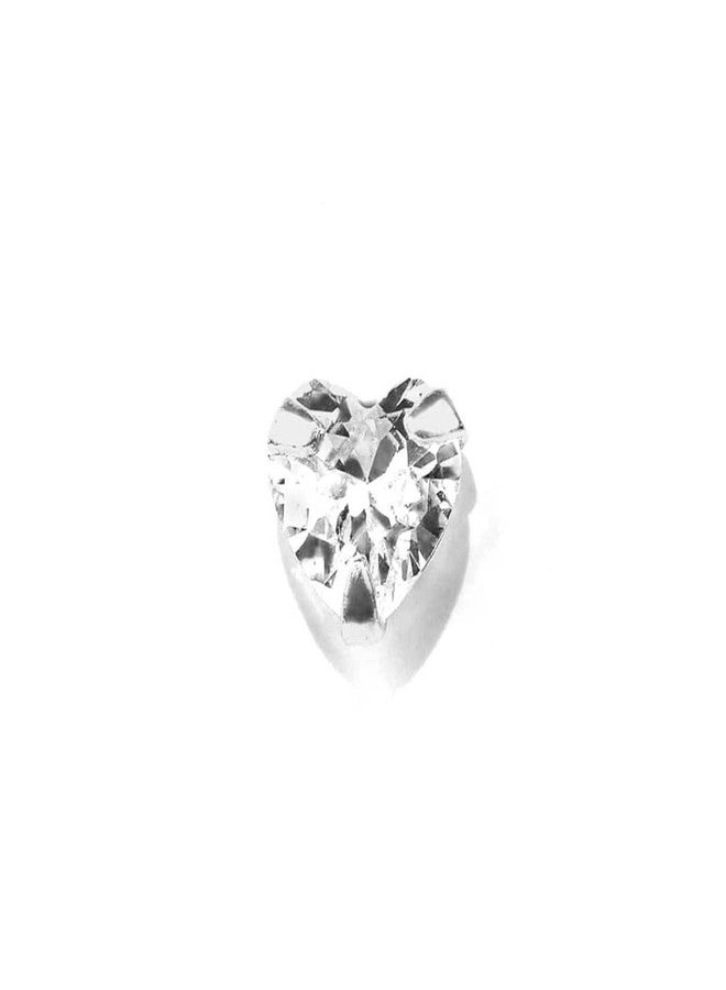 ZAVYA 925 Sterling Silver Heart Minimal Nath Rhodium Plated Nose Pin | Stylish Silver Nose Ring | Gift for Women & Girls | With Certificate of Authenticity and 925 Hallmark - Image 1