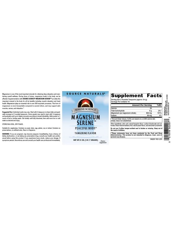 Source Naturals Serene Science Magnesium Serene, Peaceful Body*, Tangerine Flavored - 5 Ounce Powder - pzsku/Z6FA744CC93830108339CZ/45/_/1739864089/72047db4-d8a8-45bf-bfe0-c0b164a7f6a7