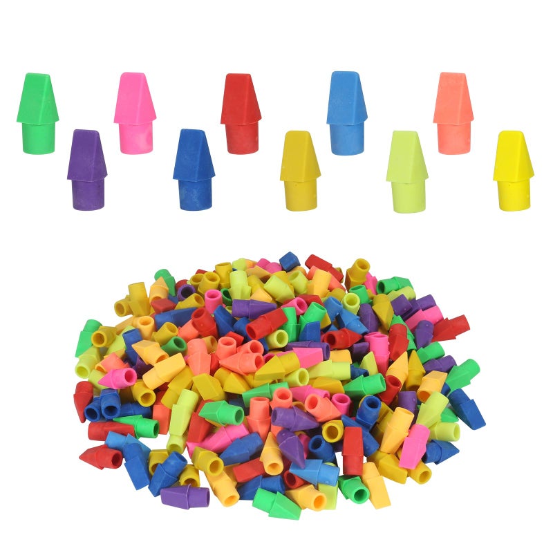 Garpphst 300 Pack Pencil Top Erasers Bulk 10 Colors and Cap Erasers for Pencils for Kids, Students in Classroom and School - Image 1