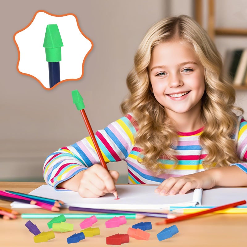 Garpphst 300 Pack Pencil Top Erasers Bulk 10 Colors and Cap Erasers for Pencils for Kids, Students in Classroom and School - Image 4