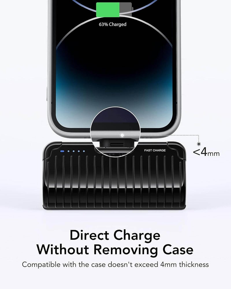 VEGER 2 Pack Mini Power Bank 5000mAh for iPhone, 20W PD3.0 Portable Charger Fast Charging Battery Pack with Foldable Stand, Small Slim PowerBank Compatible with iPhone 14/13 Pro, 12 Mini, 12 Pro - Image 5
